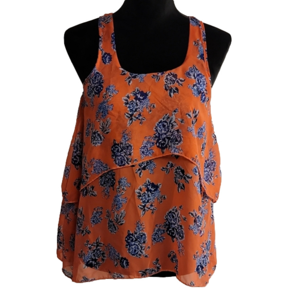 NO Boundaries juniors coral flowy tank size small